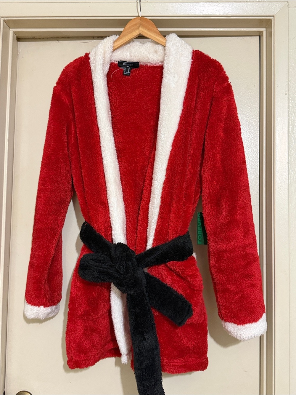 Forever 21 plush Santa tie waist robe